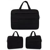 15.6 Inch Laptop Tablet Bag with Multiple Pockets and Soft Oxford Cloth Handle - Black