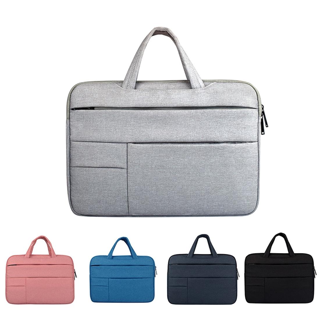 15.6 Inch Laptop Tablet Bag with Multiple Pockets and Soft Oxford Cloth Handle - Black