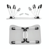 Adjustable Folding Laptop Desk with Non-slip Legs and Card Slot - Black - Top-Down View