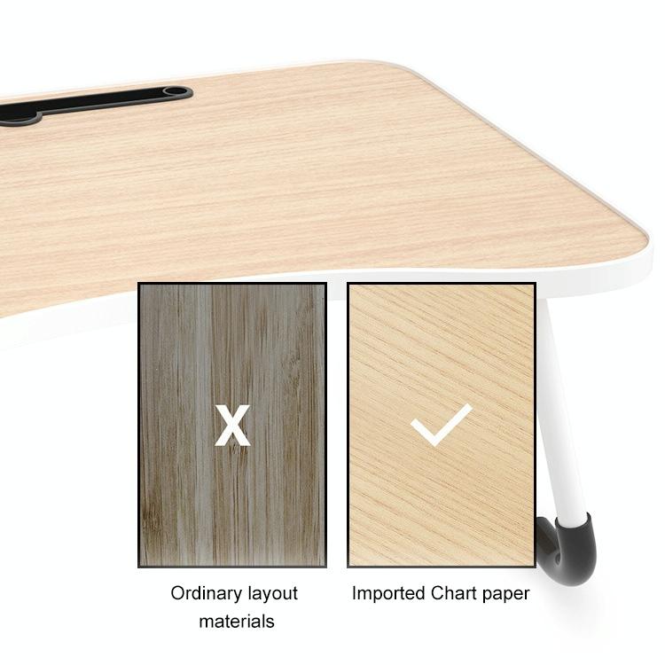 Adjustable Folding Laptop Desk with Non-slip Legs and Card Slot - Black