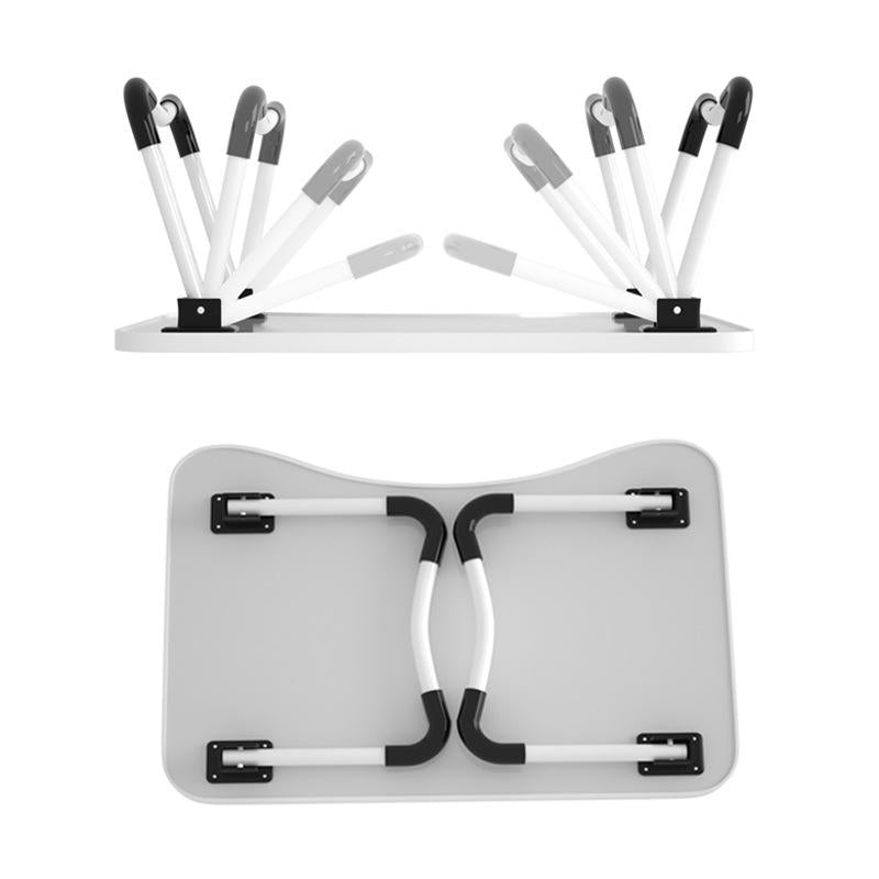 Adjustable Folding Laptop Desk with Non-slip Legs and Card Slot - Black