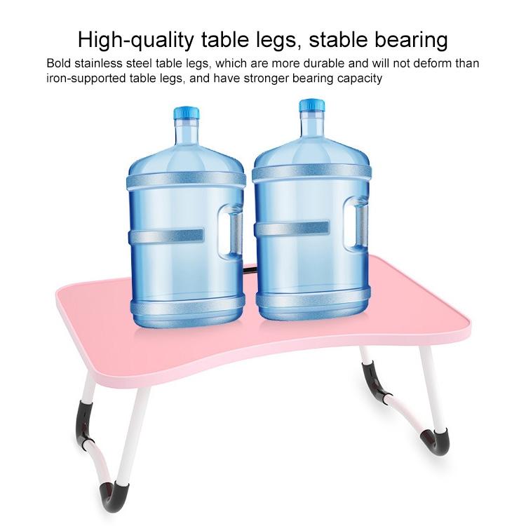 Adjustable Folding Laptop Desk with Non-slip Legs and Card Slot - Black