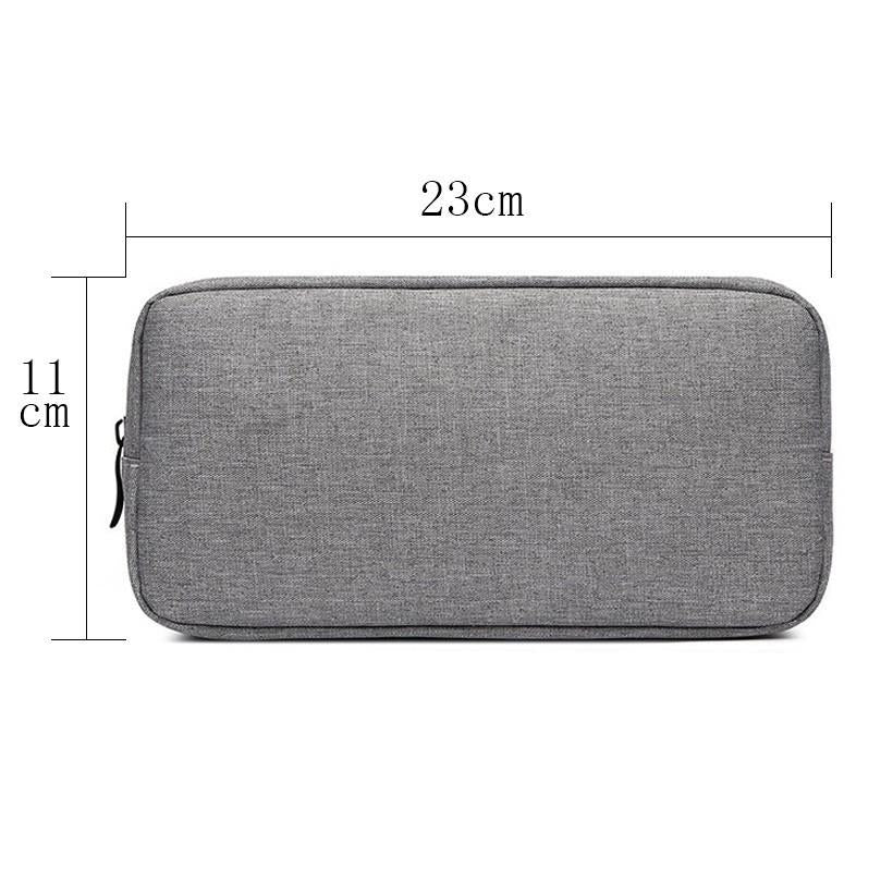 Versatile Headphone Charger & Data Cable Storage Bag - 23 x 11.5 x 5.5cm - Black