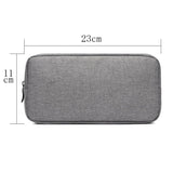 Versatile Headphone Charger & Data Cable Storage Bag - 23 x 11.5 x 5.5cm - Black - Low Angle