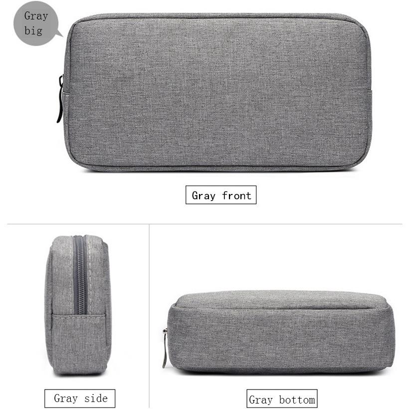 Versatile Headphone Charger & Data Cable Storage Bag - 23 x 11.5 x 5.5cm - Black
