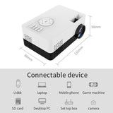 Mini Led Projector With Tripod Mount - Supports Av / Hdmi / Usb / Tf - 1080P Hd - Blue White - Extra Image