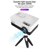 Mini Led Projector With Tripod Mount - Supports Av / Hdmi / Usb / Tf - 1080P Hd - Blue White - Extra Image