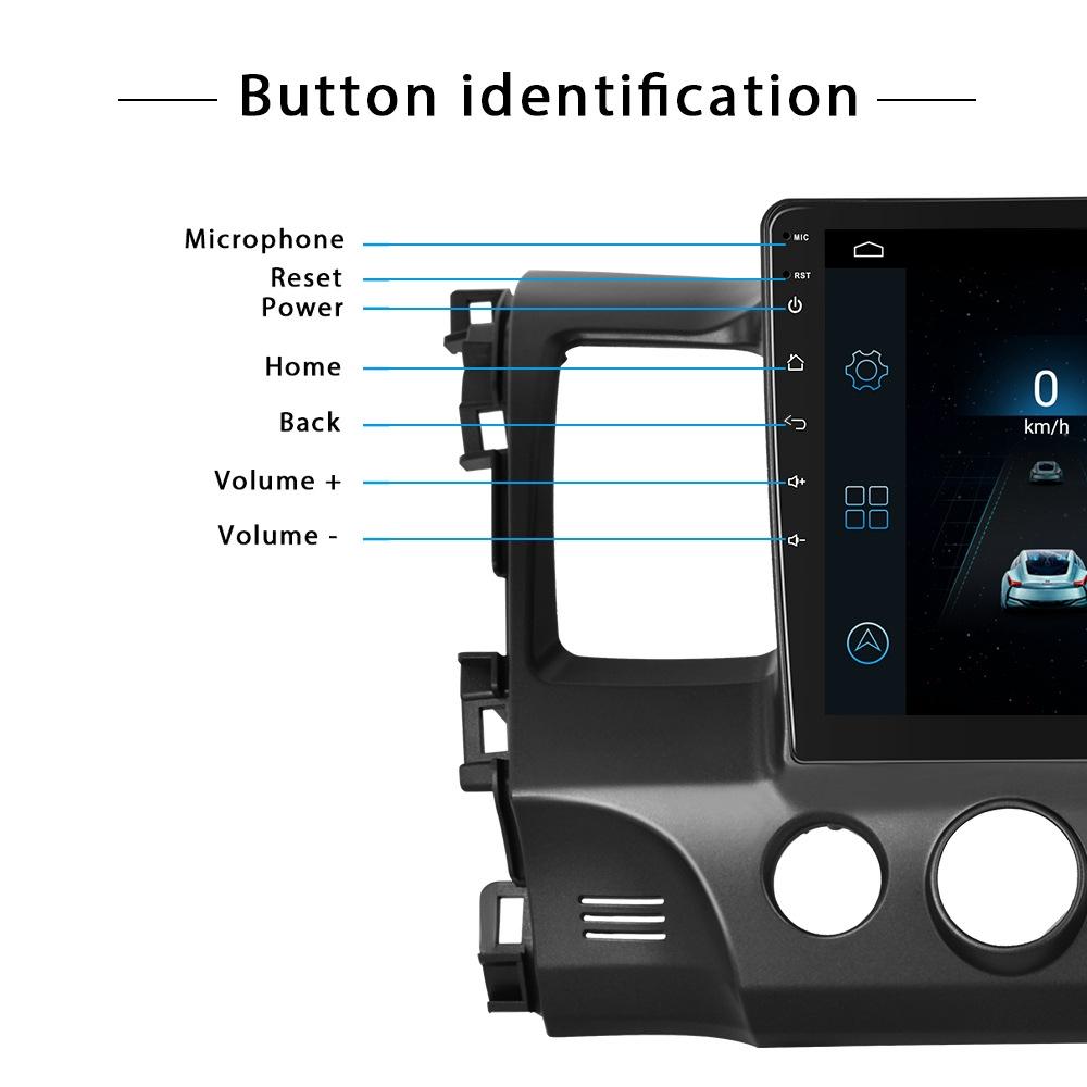10.1 Inch Android Navigation For Honda Civic - Standard + 12 Light Camera 2 + 32G