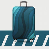 29-32 Inch Travel Suitcase Dust Covers - Elastic & Abrasion-resistant - Blue Ripple