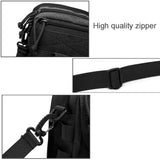 Army Style Oxford Cloth Crossbody Bag 17 X 15 X 8 Cm Shoulder Sling Hand Messenger Bag - Black - 45-Degree Angle