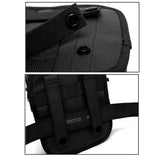 Army Style Oxford Cloth Crossbody Bag 17 X 15 X 8 Cm Shoulder Sling Hand Messenger Bag - Black - Rear View