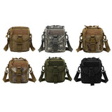 Army Style Oxford Cloth Crossbody Bag 17 X 15 X 8 Cm Shoulder Sling Hand Messenger Bag - Black - Close-Up Angle