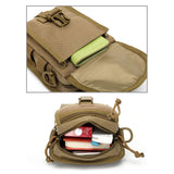 Army Style Oxford Cloth Crossbody Bag 17 X 15 X 8 Cm Shoulder Sling Hand Messenger Bag - Black - Extra Image