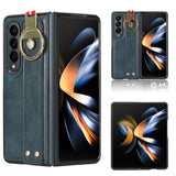 For Samsung Galaxy z Fold4 5G Leather Wristband Phone Case - Back Cover - Red - Front View