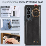 For Samsung Galaxy z Fold4 5G Leather Wristband Phone Case - Back Cover - Red - Extra Image