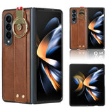 For Samsung Galaxy z Fold4 5G Leather Wristband Phone Case - Back Cover - Red - Extra Image