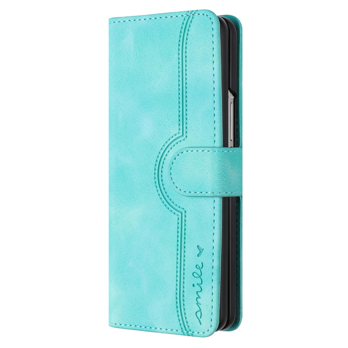 For Samsung Galaxy Z Fold4 5G Leather Phone Case With Heart Pattern - Royal Blue