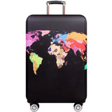 Xl Travel Luggage Cover - Dustproof Scratch-proof Elastic Sleeve - Fits 29-32 Inch Suitcases - Geometric Map - Front View