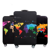 Xl Travel Luggage Cover - Dustproof Scratch-proof Elastic Sleeve - Fits 29-32 Inch Suitcases - Geometric Map - Top-Down View