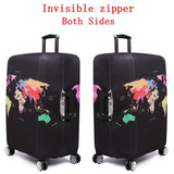 Xl Travel Luggage Cover - Dustproof Scratch-proof Elastic Sleeve - Fits 29-32 Inch Suitcases - Geometric Map - 45-Degree Angle