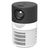 3000 Lumens Mini Projector With 100 Inch Screen - Black White - Side View