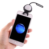 Self-lighting Smart Phone Hook for Iphone Galaxy Huawei Xiaomi Lg Htc - Black - Side View