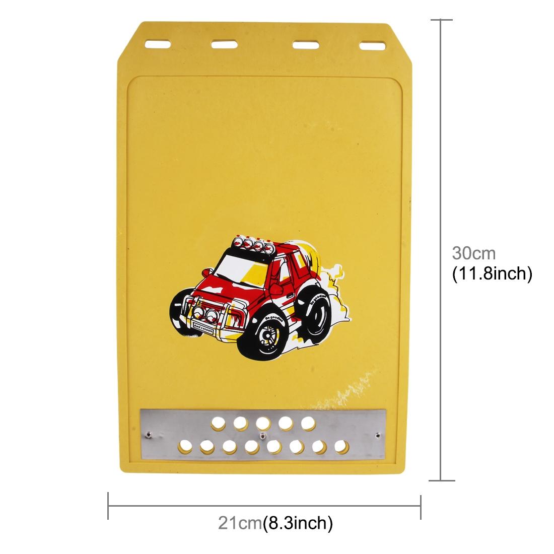 2 Pcs Premium Heavy Duty Molded Splash Mud Flaps Auto Front And Rear Fender Guard Small Size Random Pattern Delivery - Black