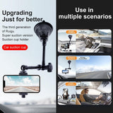 Dual-leg Suction Cup Arm Phone Clamp Mount with Connecting Rod - Top-Down View