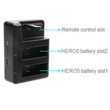 Remote Control Charger for Dual Batteries with Usb Cable for Gopro Hero7 / 6 / 5 - 45-Degree Angle