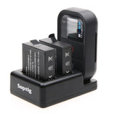 Remote Control Charger for Dual Batteries with Usb Cable for Gopro Hero7 / 6 / 5 - Rear View