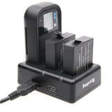 Remote Control Charger for Dual Batteries with Usb Cable for Gopro Hero7 / 6 / 5 - Low Angle