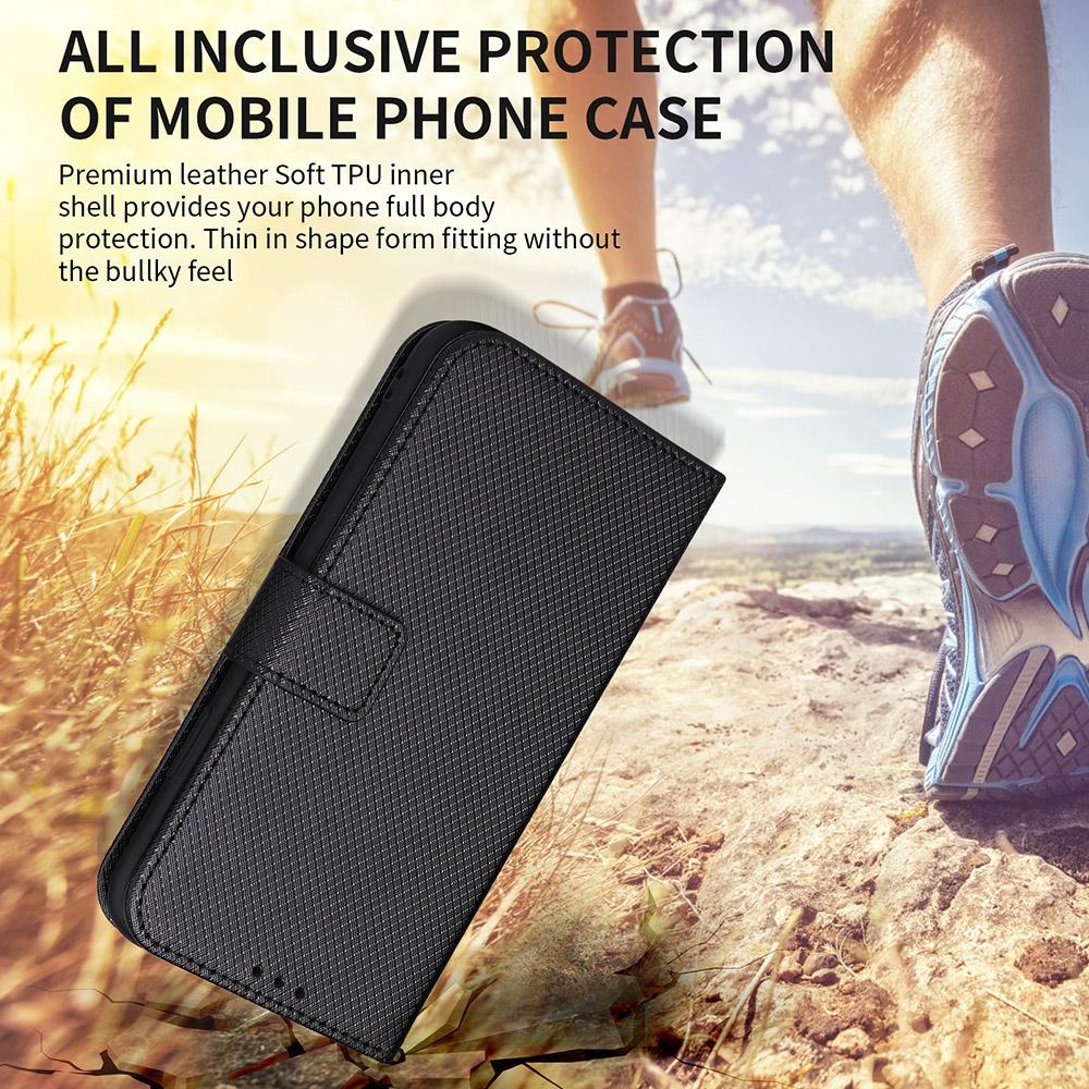 For Samsung Galaxy Z Fold4 5G Textured Leather Phone Case - Black