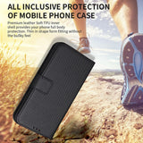 For Samsung Galaxy Z Fold4 5G Textured Leather Phone Case - Black - Close-Up Angle