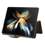 For Samsung Galaxy Z Fold4 5G Textured Leather Phone Case - Black - Extra Image