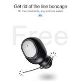 Wireless Bluetooth 5.0 Earphones - Binaural Stereo Automatic Pairing - Black - Low Angle