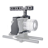 Camera Cage Stabilizer With Handle - Black for For Sony A6000 / A6300 / A6500 / A6400 - Low Angle