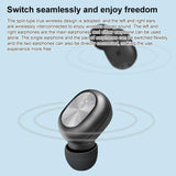Waterproof Bluetooth 5.0 Tws Earphones with Touch Control - Black - 45-Degree Angle