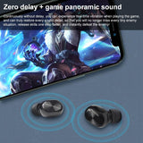 Waterproof Bluetooth 5.0 Tws Earphones with Touch Control - Black - Rear View