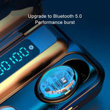 Three-screen Bluetooth Earphone with Noise Reduction and Hand Strap - Black - 45-Degree Angle
