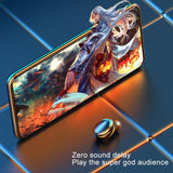Three-screen Bluetooth Earphone with Noise Reduction and Hand Strap - Black - Close-Up Angle