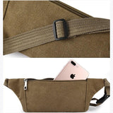 Versatile Canvas Shoulder Bag - Black - Close-Up Angle