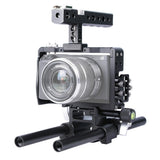 Camera Cage Stabilizer With Handle - Black For Sony A6000 / A6300 / A6400 / A6500