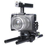 Camera Cage Stabilizer With Handle - Black For Sony A6000 / A6300 / A6400 / A6500