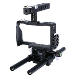 Camera Cage Stabilizer With Handle - Black For Sony A6000 / A6300 / A6400 / A6500 - Side View