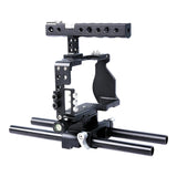 Camera Cage Stabilizer With Handle - Black For Sony A6000 / A6300 / A6400 / A6500 - Rear View