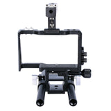 Camera Cage Stabilizer With Handle - Black For Sony A6000 / A6300 / A6400 / A6500 - Close-Up Angle