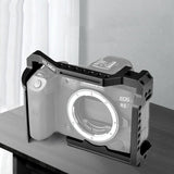 Video Camera Cage Stabilizer For Canon Eos R5 / R6 / R - Black - Close-Up Angle