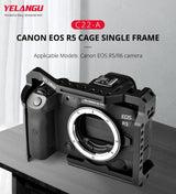 Video Camera Cage Stabilizer For Canon Eos R5 / R6 / R - Black