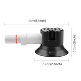 Aluminum Alloy 3 Car Suction Cup Mount - Side View