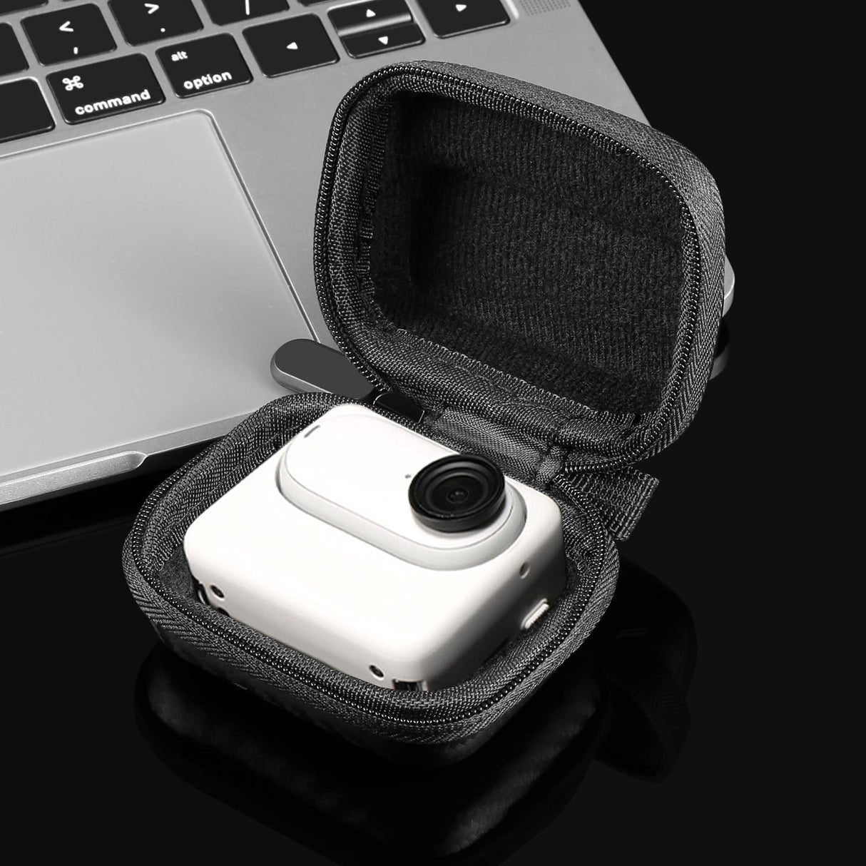 Portable Carbon Fiber Eva Storage Bag for Insta360 Go 3 / 3s Mini Body - Black